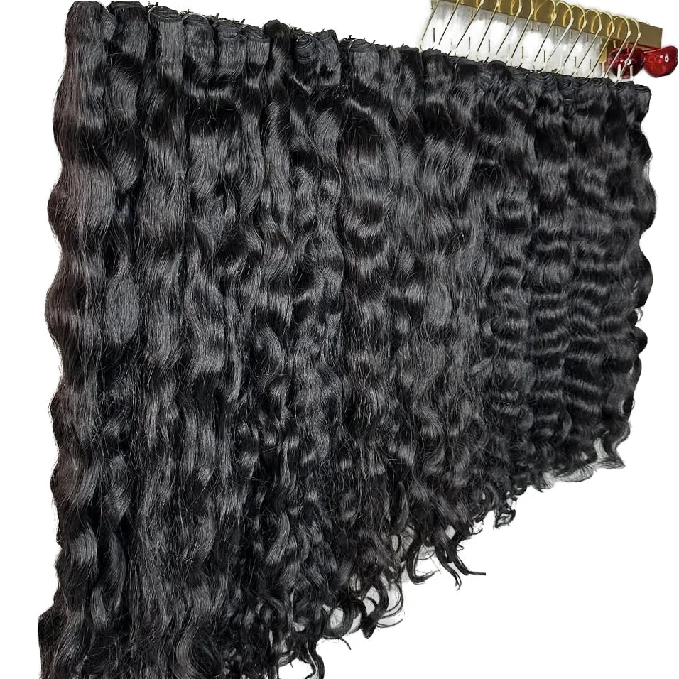 Wholesale Cuticle Aligned Raw Human Hair Extensions India United States Light Color Wavy Bone Straight Loose Deep Wave Fumi