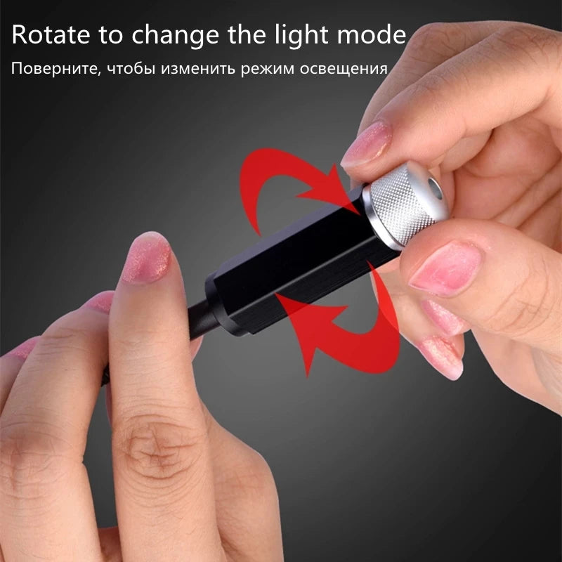 Car Romantic LED Starry Sky Night Light 5V USB Powered Galaxy Star Projector Lamp for Car Roof Room Ceiling Decor Plug and Play