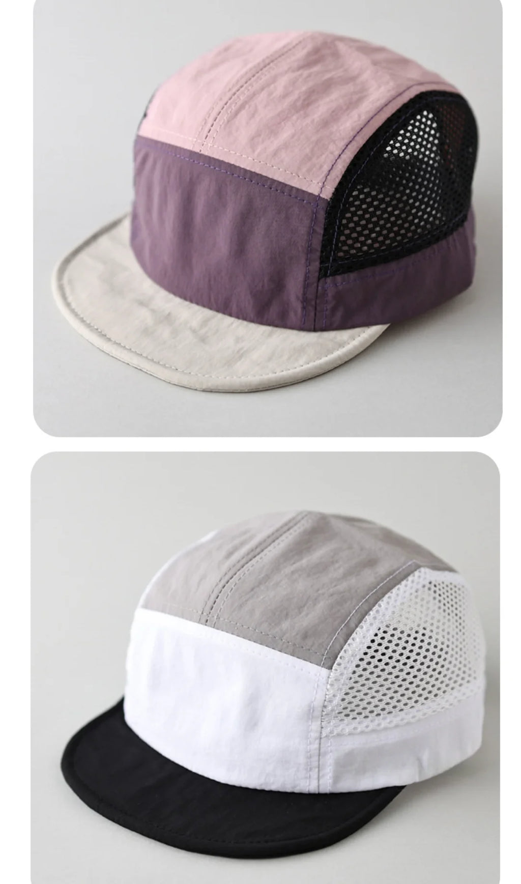 Retro Color-Blocked Breathable Quick-Dry Flat-Brimmed Hat with Adjustable Mesh Fabric, Suitable for Both Men and Women, Ideal for Outdoor Activities Like Hiking, Running, Camping, and Daily Commuting