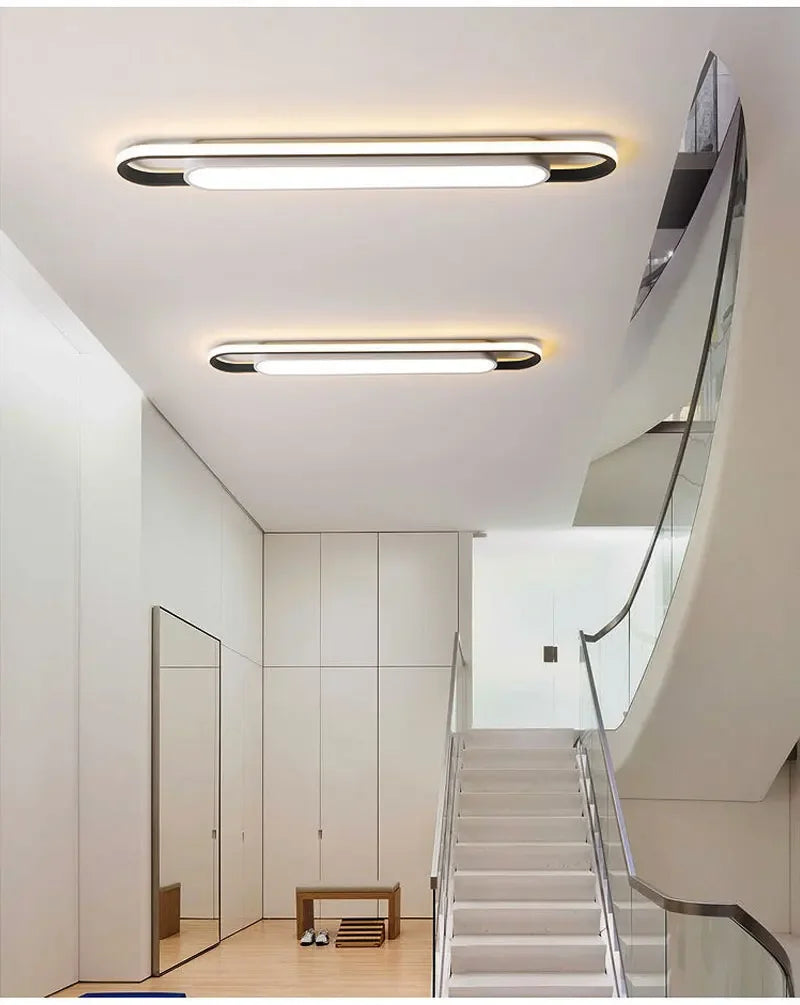 LED Ceiling Light, Minimalist Modern Light, Long Strip, Creative Bal Living Room, Bedroom, Study, Human Body Sensing Rectangular