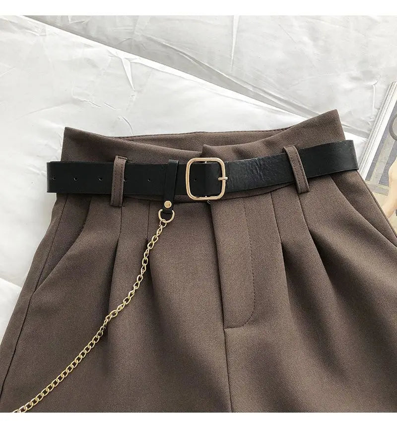 Women's Summer Suit Shorts 2025 New Korean Version Slim High Waist Casual