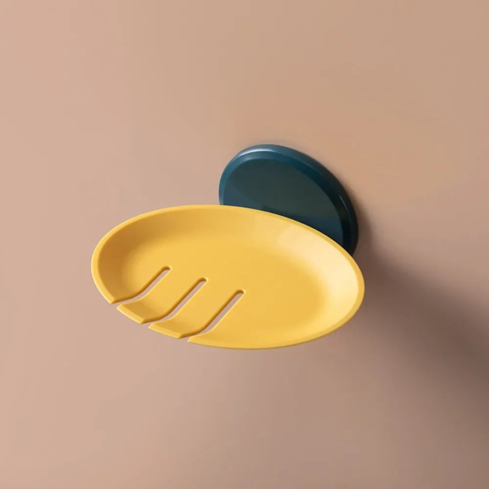 1Pc Bathroom Soap Dish Storage Basket Box Plastic Drain Holder Strong Wall Hanging Soap Box Punch-free