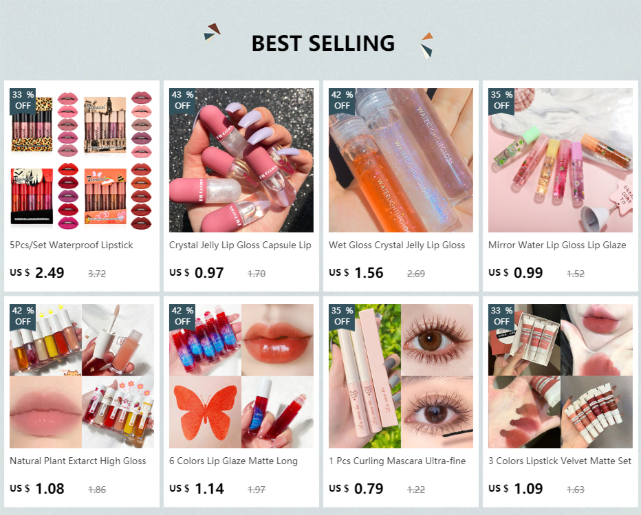 3Pcs Sexy Liquid Lipstick Set Matte Velvet Lip Gloss Bean Paste Lip Glaze Moisturize Long Lasting Lip Tint Makeup Cosmetic Kit