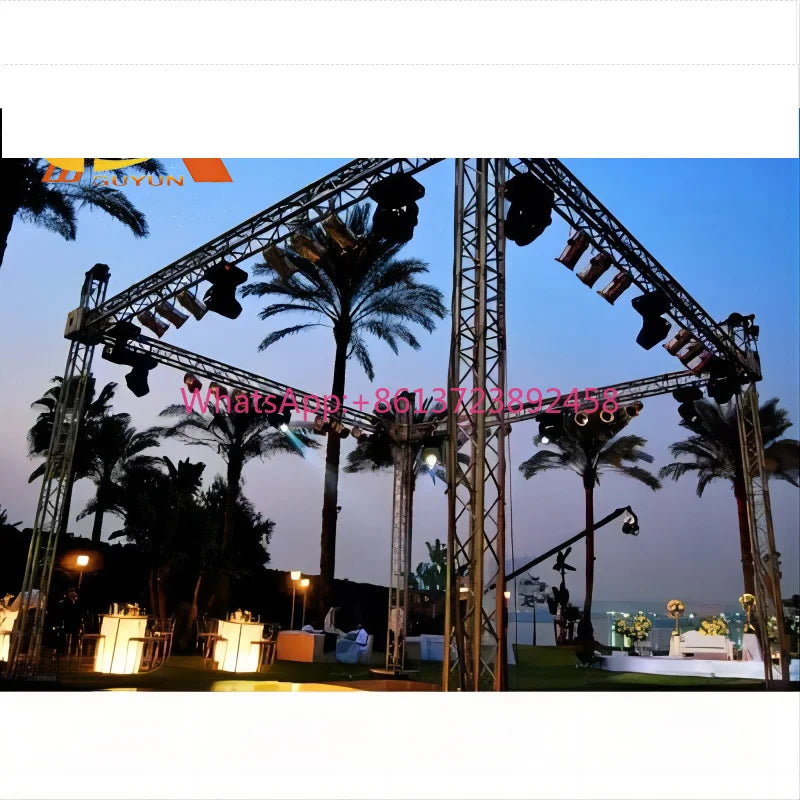Customizable Triangular Truss Structure  Exhibition Booth Setup - Includes Truss Bracing and Reinforced Base Plate for Stability