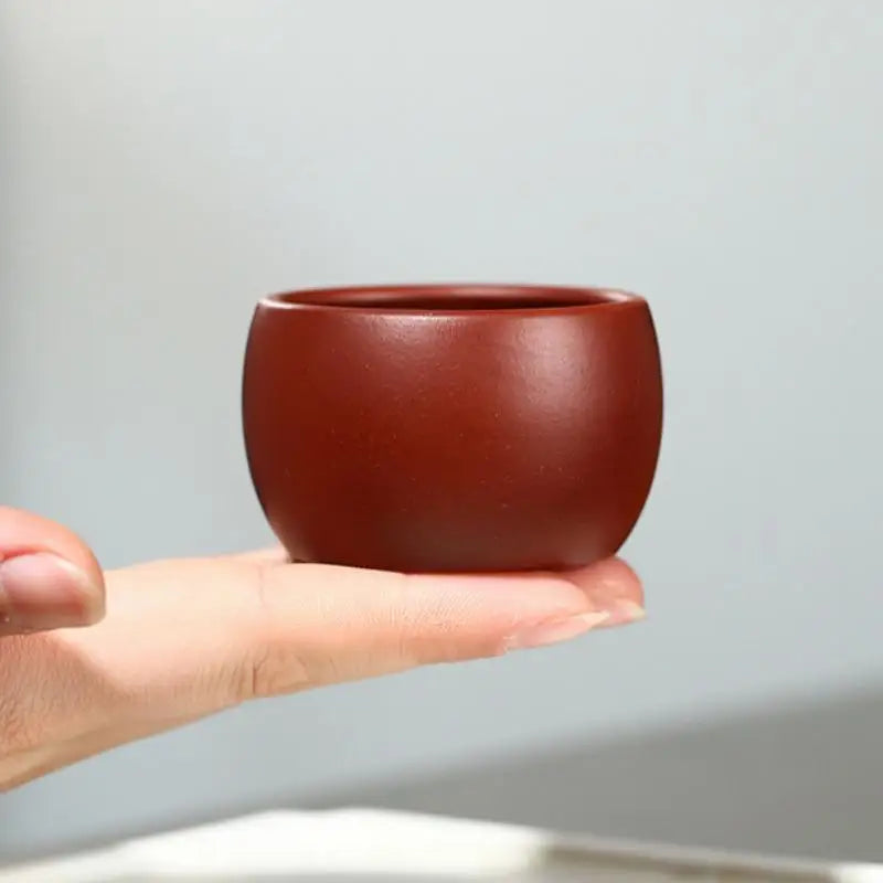 Yixing Purple Clay Travel Tea Bowl Handmade Master Teacup Lightweight for Hiking Camping Office Tea Drinking