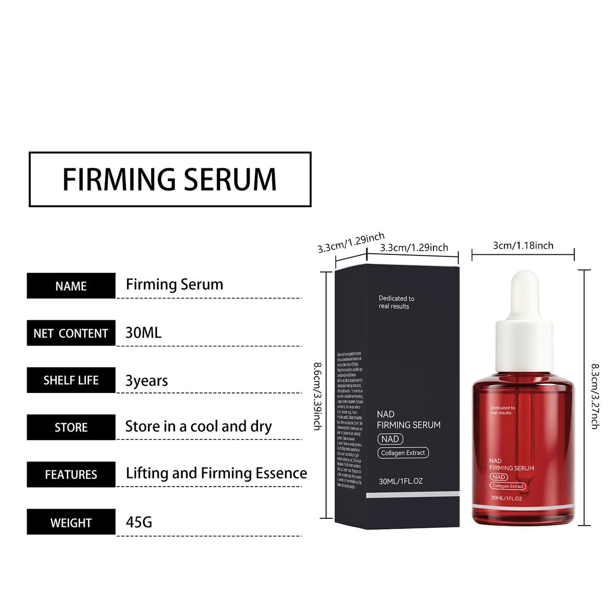 NAD+ Firming Serum Collagen Peptide Serum Improve Wrinkle & Fine Lines Enhance Skin Elasticity Whitening Serum For All Skin Type