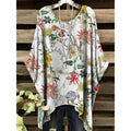 Women's T-Shirt Fashion Floral Printing Short Sleeve Tops Summer Vintage Street Round Neck Y2k Clothes Harajuku Woman Clothing