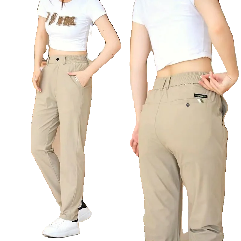 High Elasticity Ice Silk Casual Pants Men's Summer Thin Style Quick Dry Fashion Business Straight Leg Pants
