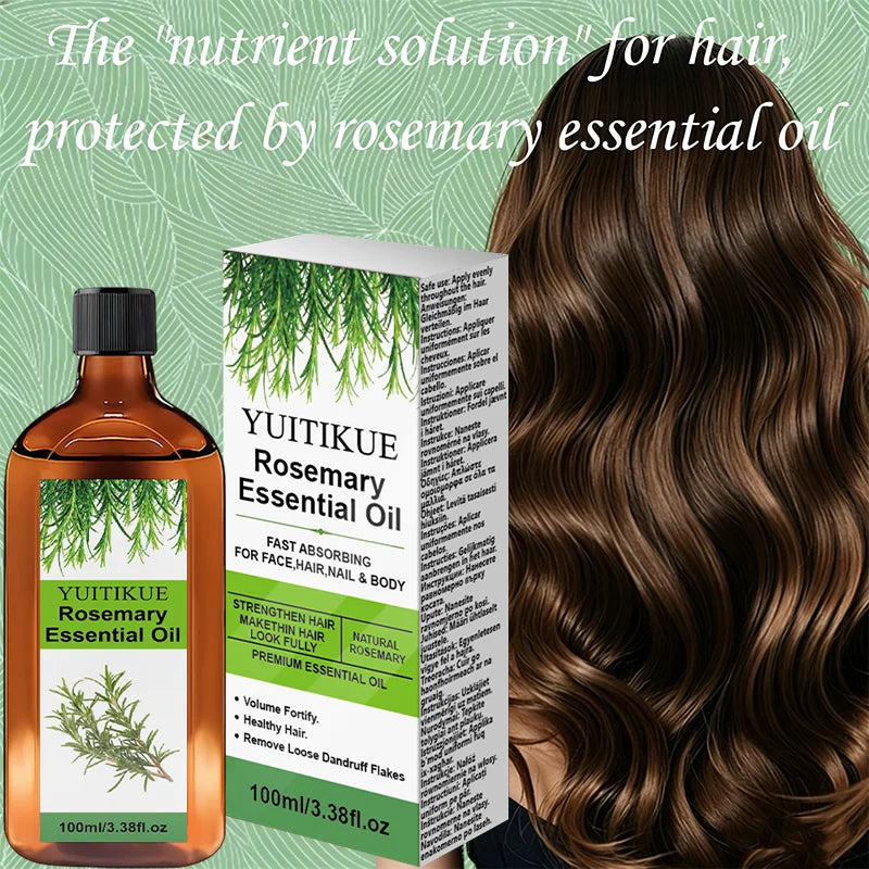 100ml Rosemary Essential Oil Natural Plant Extract Stimulate Hair Growth Nourish Scalp Smooth Hair Remove Loose Dandruff Flakes