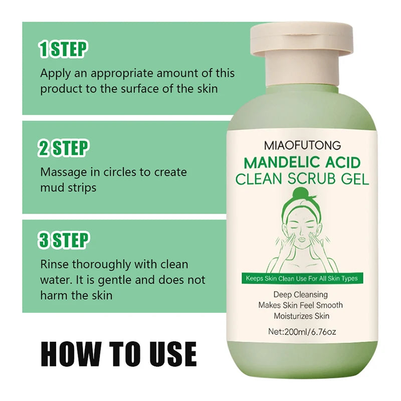 Korean Mandelic Acid Exfoliating Gel Deeply Cleanses Pores On Face Body Gently Removes Dead Skin Improves Facial Skin Texture