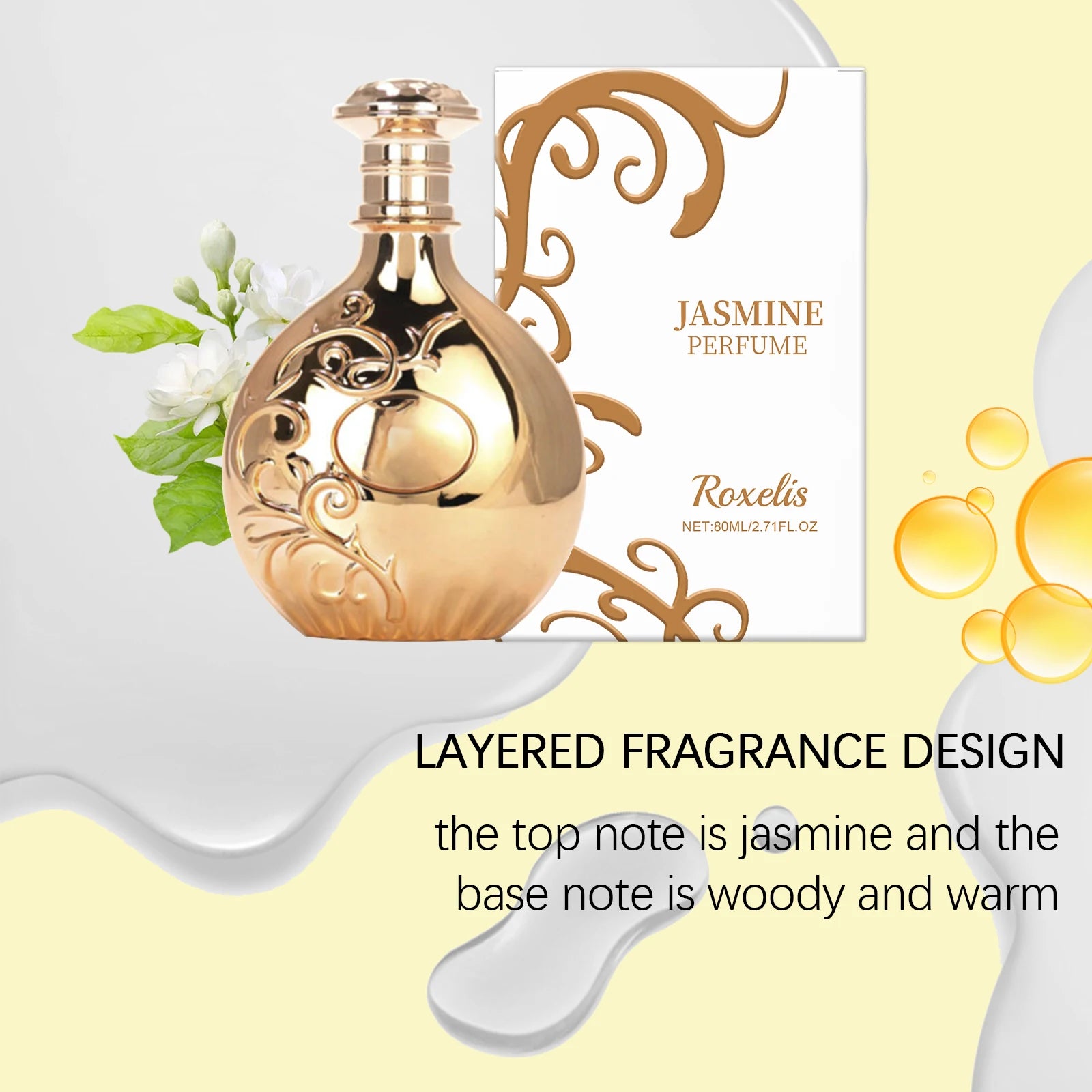 Luxurious floral fragrance - Jasmine scent lasts long, boosts confidence and charm, and leaves a fresh fragrance wherever you go