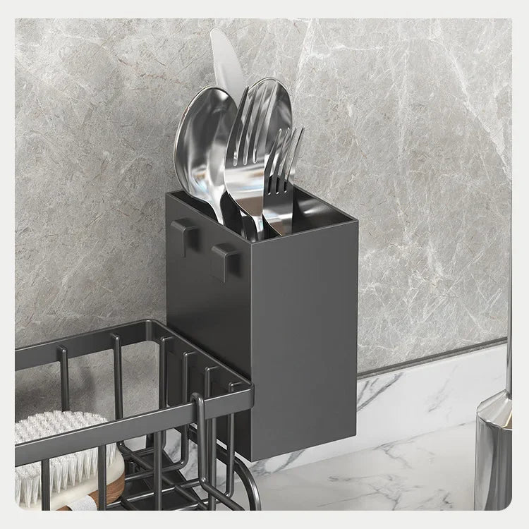 Kitchen Sink Drain Rack Organizer ABS Plastic Self-draining Sink Shelf Soap Sponge Holder Dishcloth Towel Rack Filter Basket