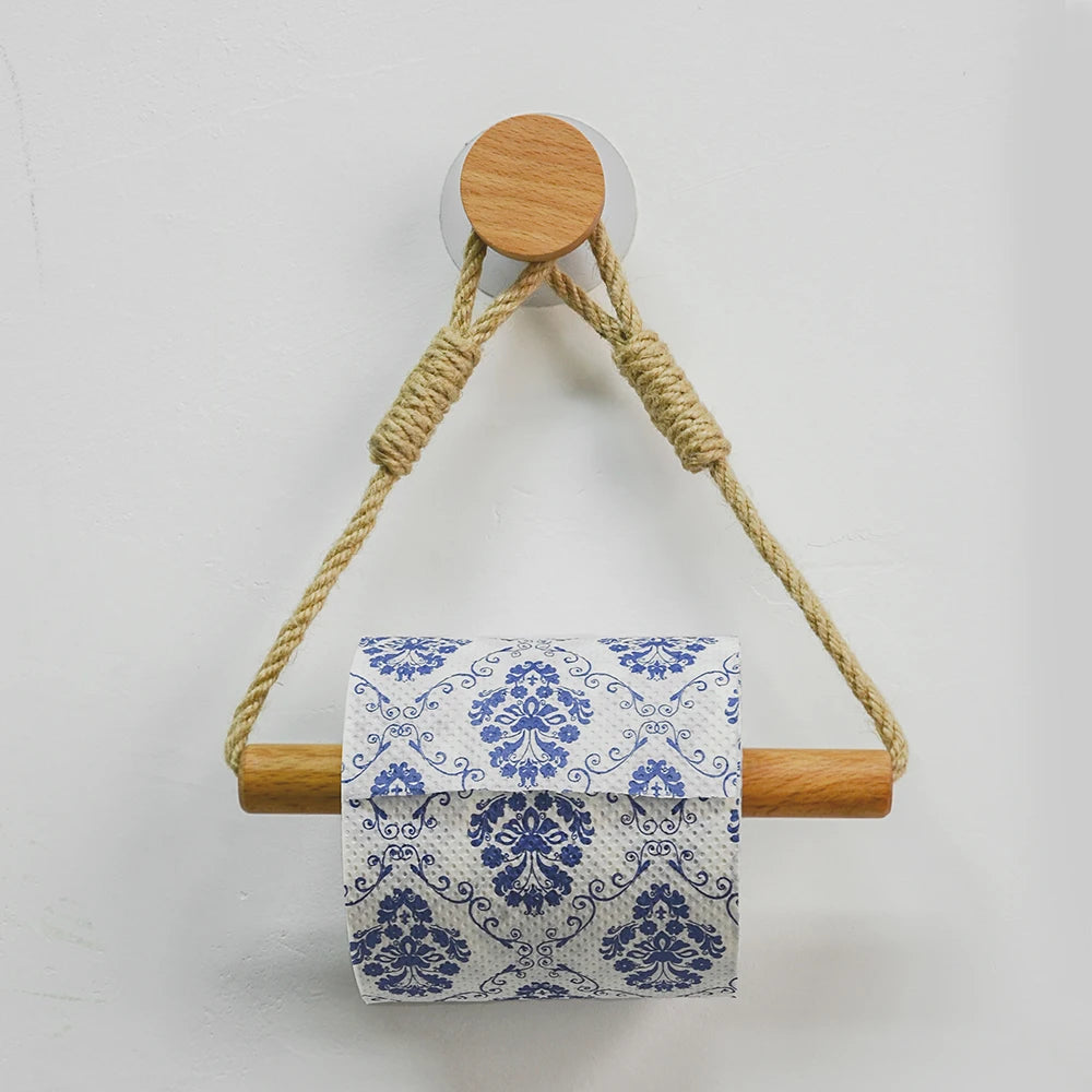 Toilet Paper Holder Wall Mounted WC Washroom Bathroom Accessories Wooden Rolling Paper Tissue Holder for Toilet Towel Rack