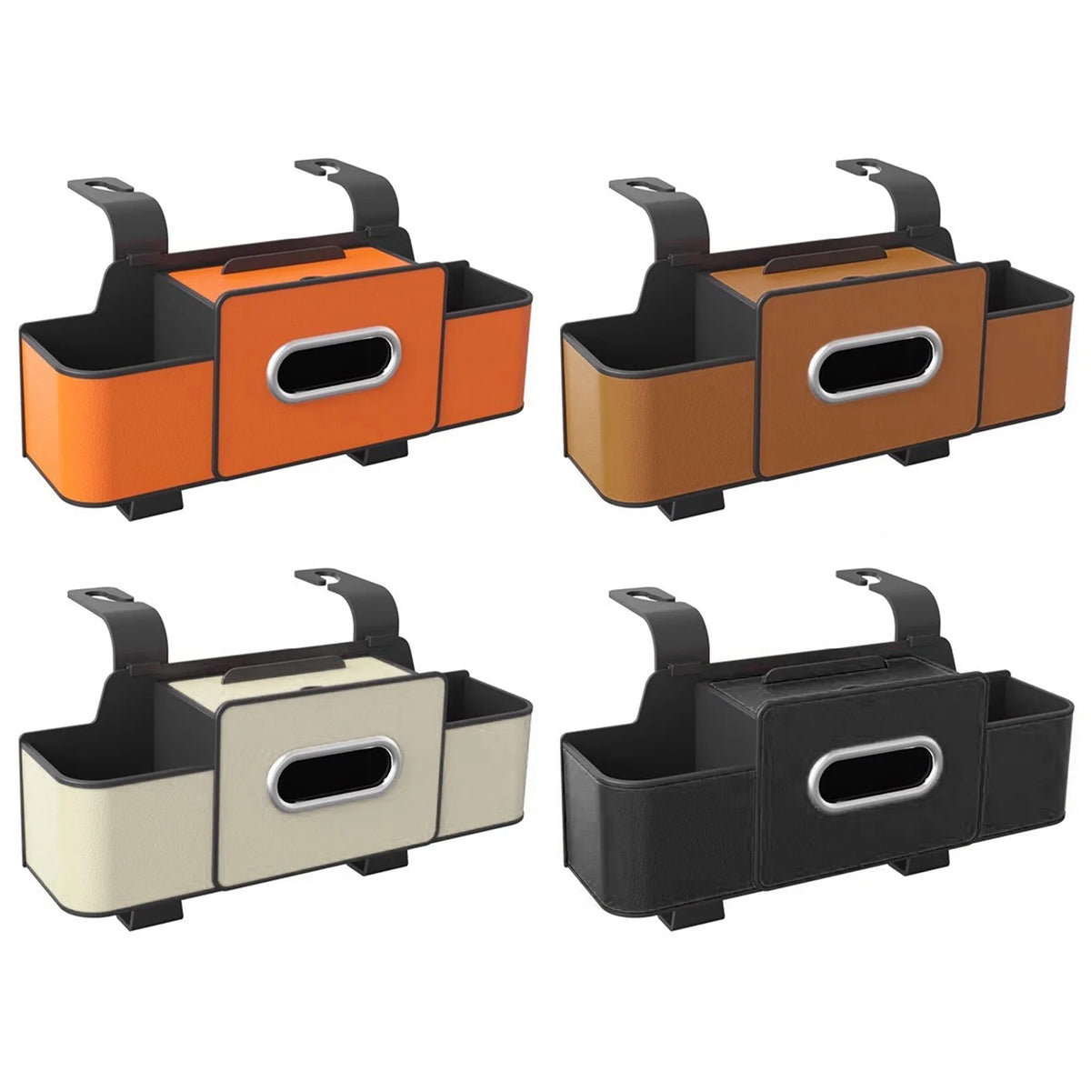 Car Seat Organizer with Tissue Box & 2 Cup Holder Car Backseat Hanging Storage Box for Snacks/Drinks Universal Stowing Tidying