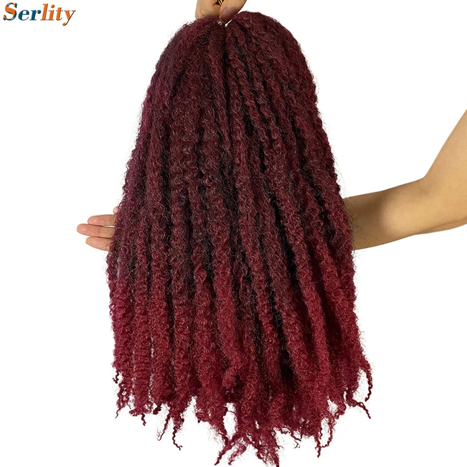 Marley Twist Braiding Hair Pre Stretched 1- 6 Packs Ombre Afro Kinky Curly Crochet Hair for Faux Locs Jumbo Marley Twists Hair