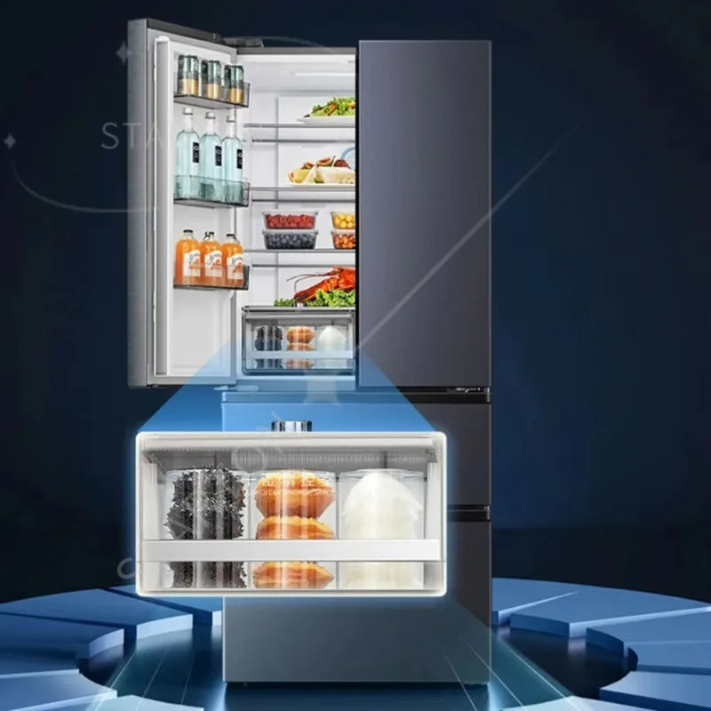 525L French Style Multi-door Four-door First-level Energy Efficiency Inverter Air-cooled Frost-free Household Refrigerator