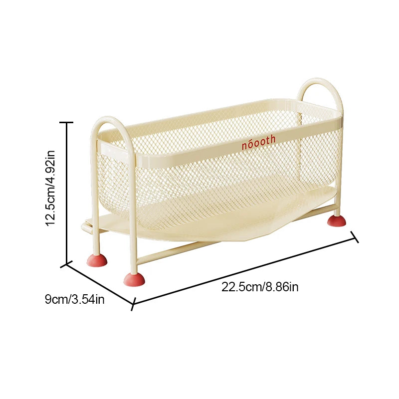 Macaron Kitchen Sink Organizer Rack Narrow Countertop Drain Storage for Sponge Dishcloth Scrubber Steel Ball Soap Holder
