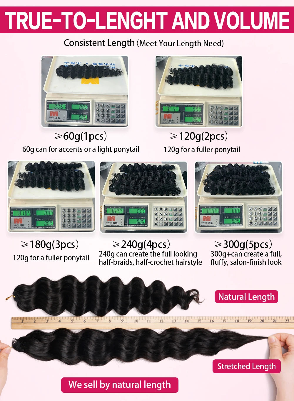 Deep Wave Crochet Hair Extensions – Multiple Colors & Pack Sizes