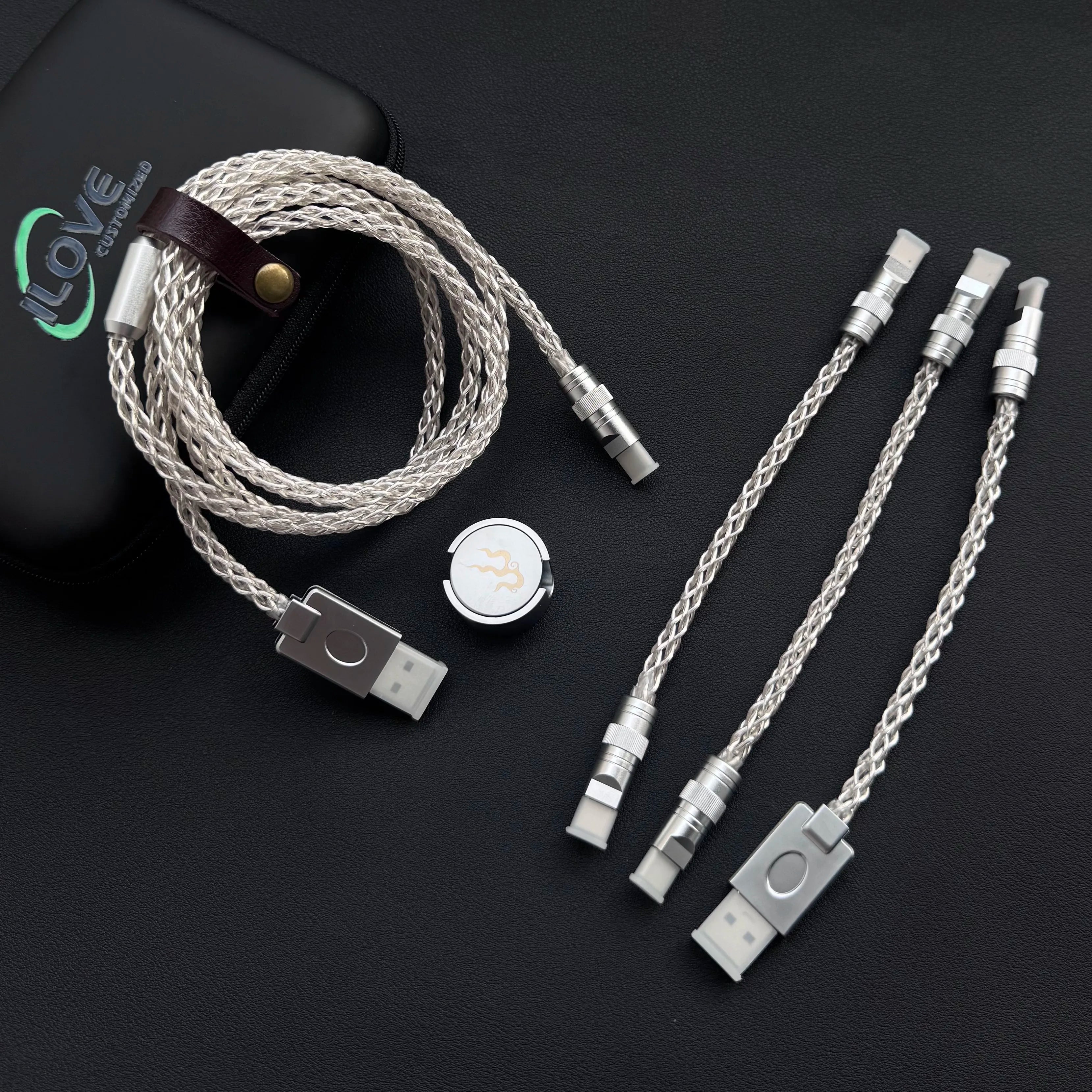 15cm C-C/USB-C Single Crystal Copper Keyboard Cable Supports 8K Magnetic Controllable Lights for HMlab Hub
