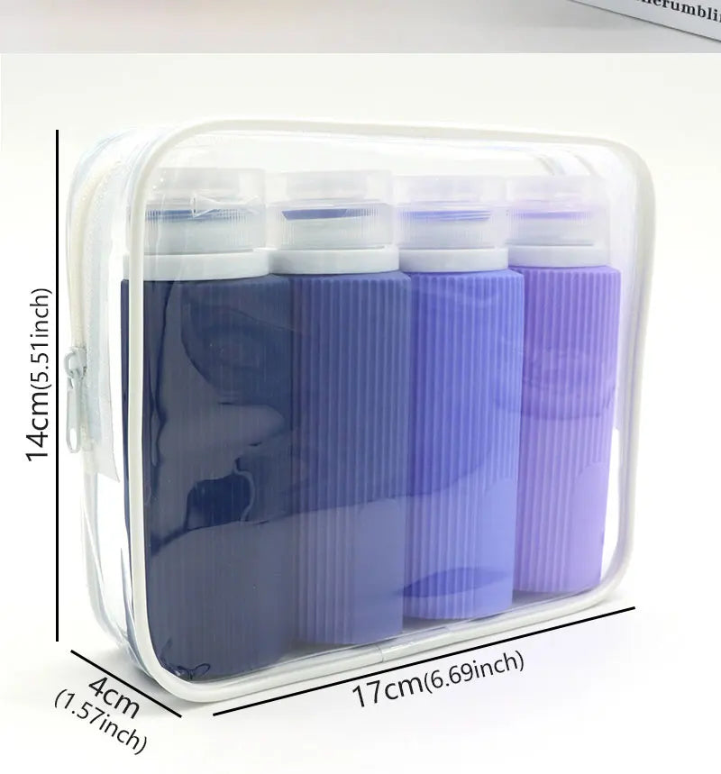 4pcs 100ML Silicone Travel Bottles Accessories Portable BPA Proof Squeezable Size Free Sets Leak Proof Travel Size Split Bottle