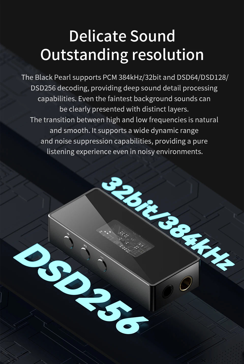 TRN Black Pearl Portable Hi-Fi Digital Audio Decoder 3.5+4.4 Output Dual CS43131 PCM 384kHz 32Bit DSD256 DAC Headphone Amplifier
