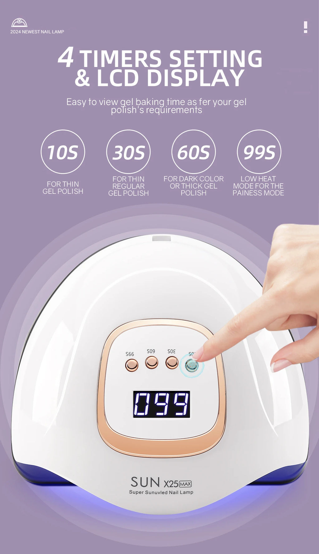 81LED UV Lamp for Nails Drying Quick Curing All Gel Nail Polish Professional Powerful UV For Fingernails10s/30s/60s/99s Timer LCD Screen