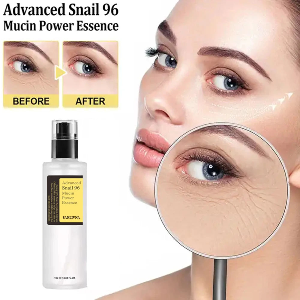 Korean Skincare Snail Mucin 96% Essence 100ml Hydrating Repair Serum for Dull Skin,Facial Brightening Anti-Aging Serum Face Care