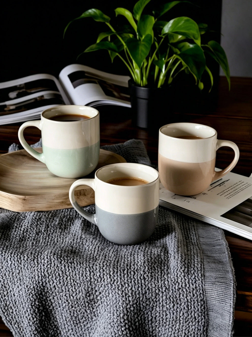 Simple Ceramic Coffee Mug Creative Color Collision Water Cup Home  Color Glaze Ceramic Cup Three Decades Home Goods