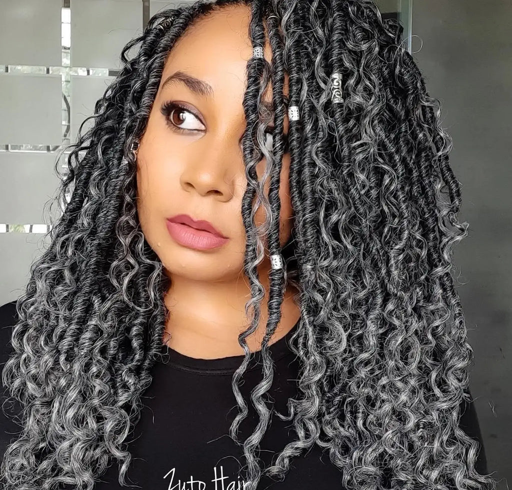 Goddess Locs Crochet Hair 10-22 Inch Faux Locs Crochet Hair Black Women PreLooped Boho Locs Synthetic River Locs with Curly Ends