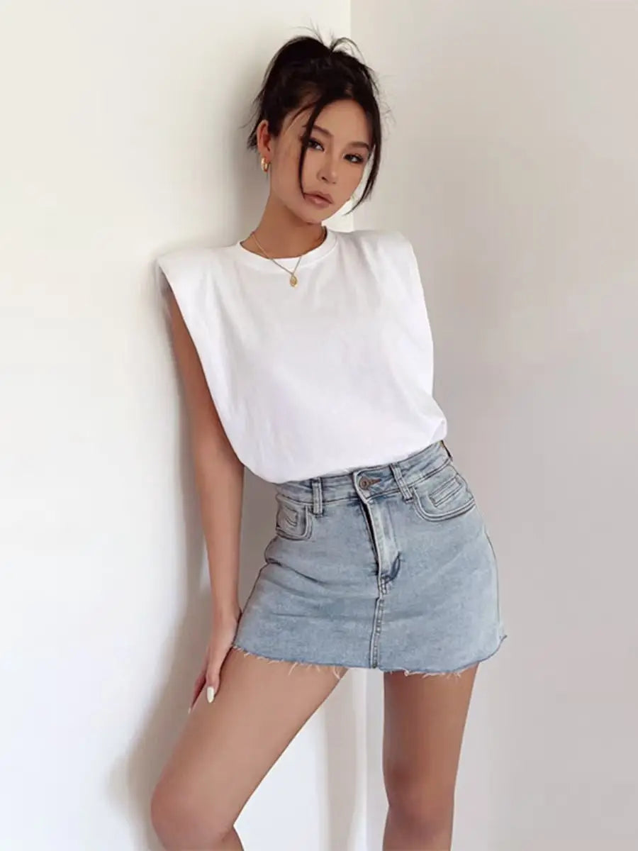 Vintage Denim Mini Skirts Women Summer Korean Fashion y2k Clothes High Waist A-line Blue Slim Cute Sexy Short Jeans Skirt Female