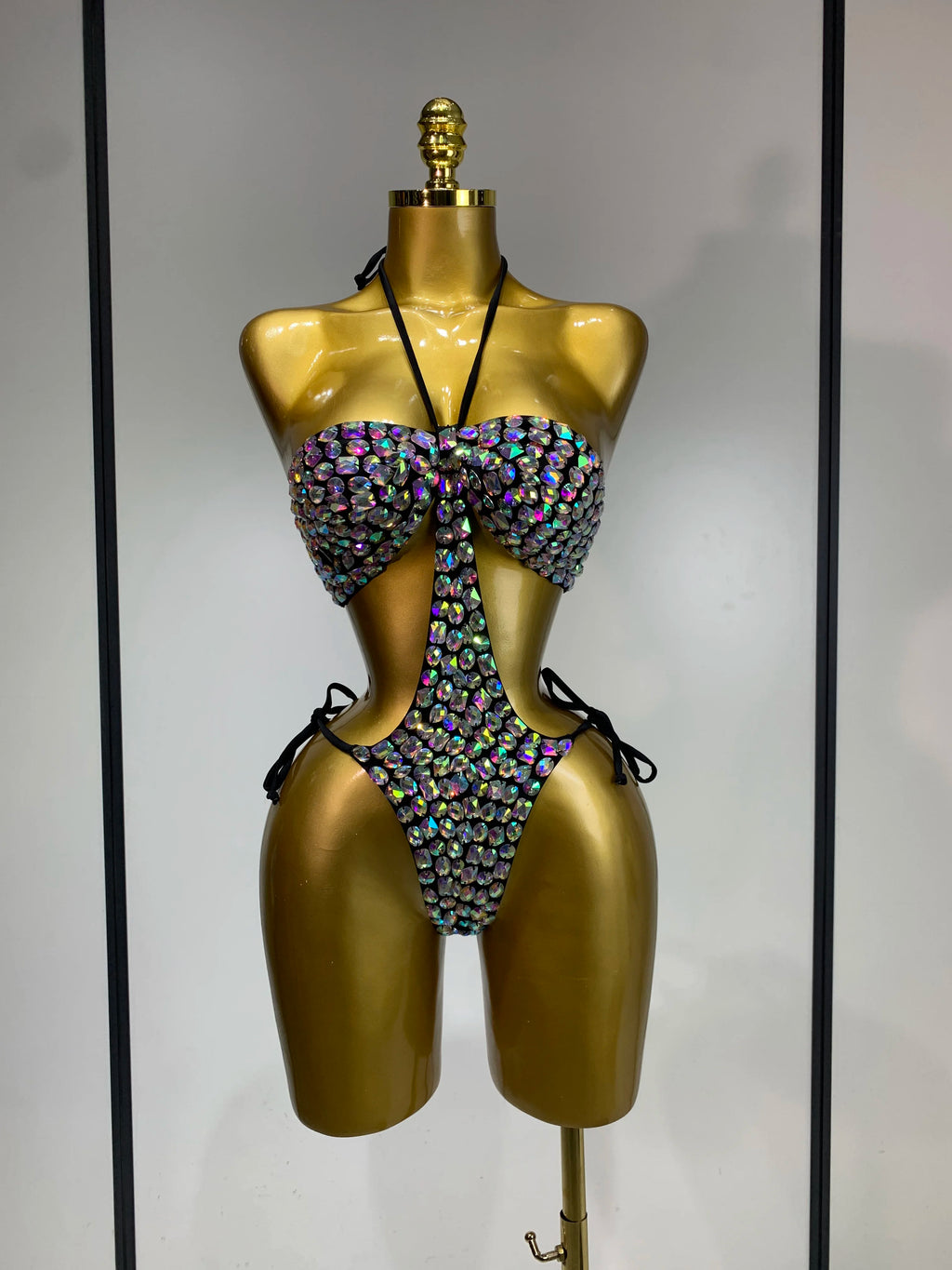 Newest Crystal Bikini Swimwear Fashion Bar Bikini Blingbling Swimwear Bikini Popular Bathingsuit Bikini Nightclub Stage Outfit