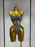 Newest Crystal Bikini Swimwear Fashion Bar Bikini Blingbling Swimwear Bikini Popular Bathingsuit Bikini Nightclub Stage Outfit