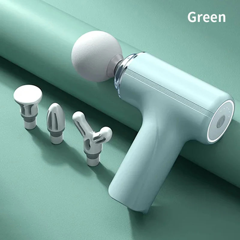 Portable AI Fascial Massage Gun Electric Percussion Massager Body Relaxation With 4 Replaceable Massage Head LED Night Light