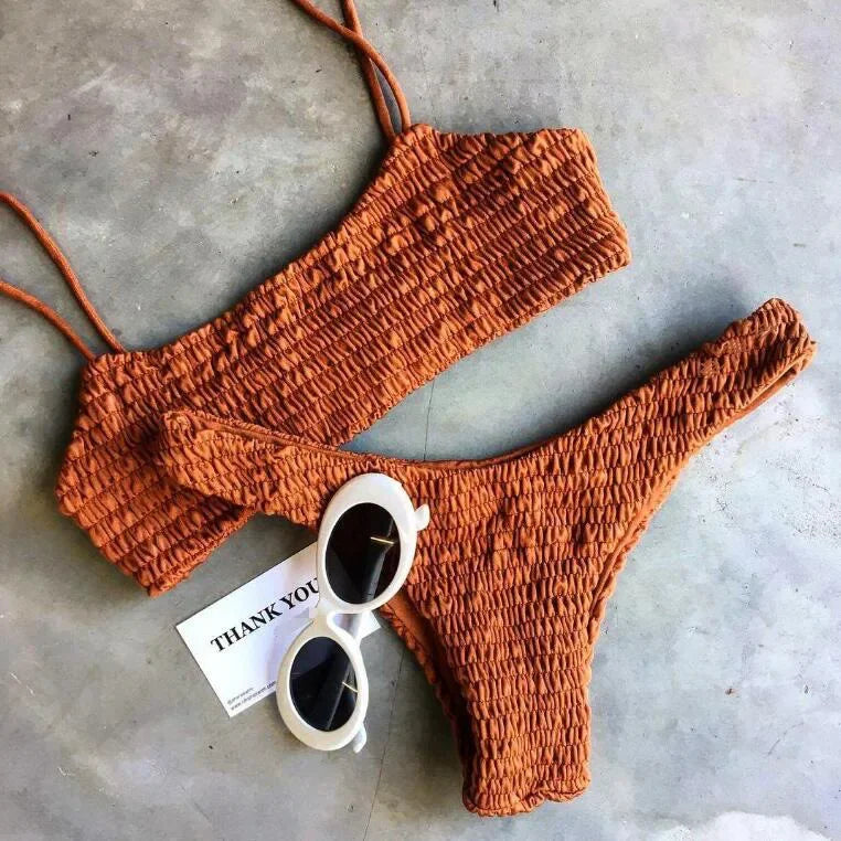 Bikinis 2021 Women Swimwear Women Push-up Padded Bra Bandage Bikini Set Sexy Swimsuit e Swimwear Bathing