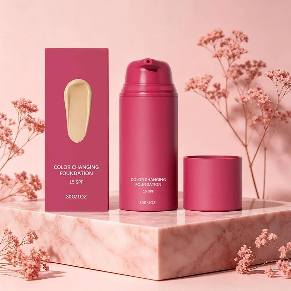 Natural Temperature-Adaptive Color Correcting Foundation Long Lasting Brightening Clear Base Makeup Even Skin Tone Face Makeup