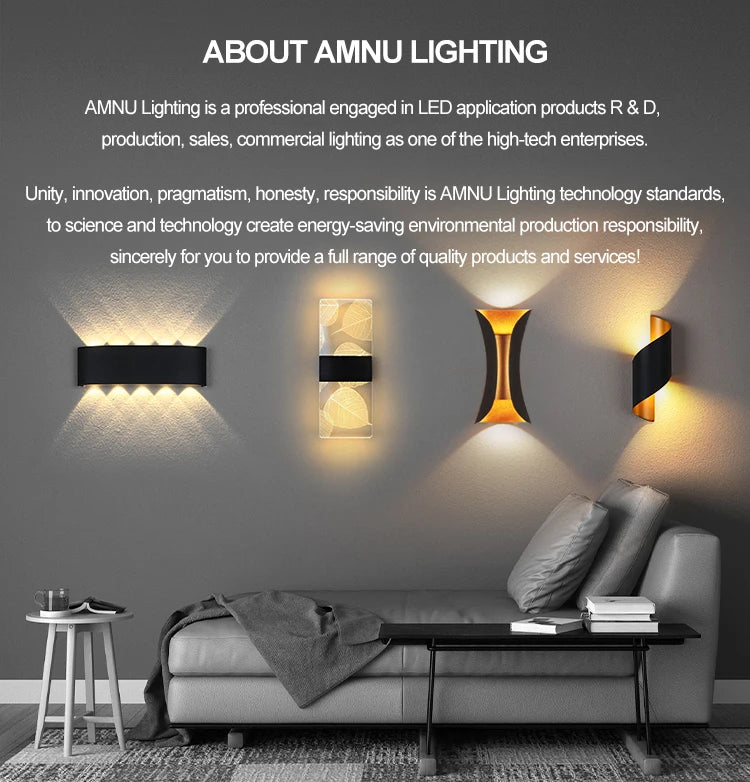 Outdoor LED Wall Lamp 6W 10W IP65 Waterproof Aluminum Wall Lights Porch Garden Fence Indoor Modern Nordic Sconce Lamps AC85-265V