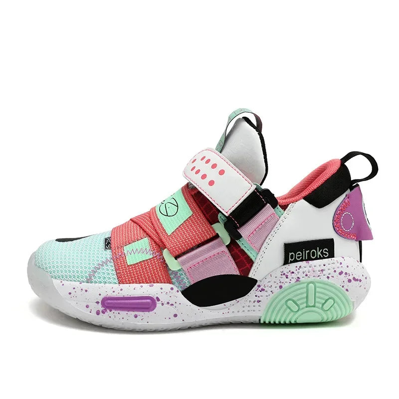 New Men's Children's Sports Shoes Breathable Professional Basketball Shoes For Middle And Large Children Summer EVA Sole