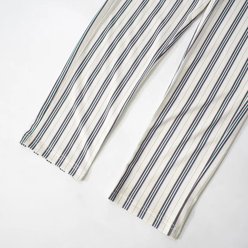 Fashion Women's Sexy Hollow Jumpsuit 2025 Spring Ruched Irregular Hipster Club Stripes Print Full Sleeve Midnight Party Overalls