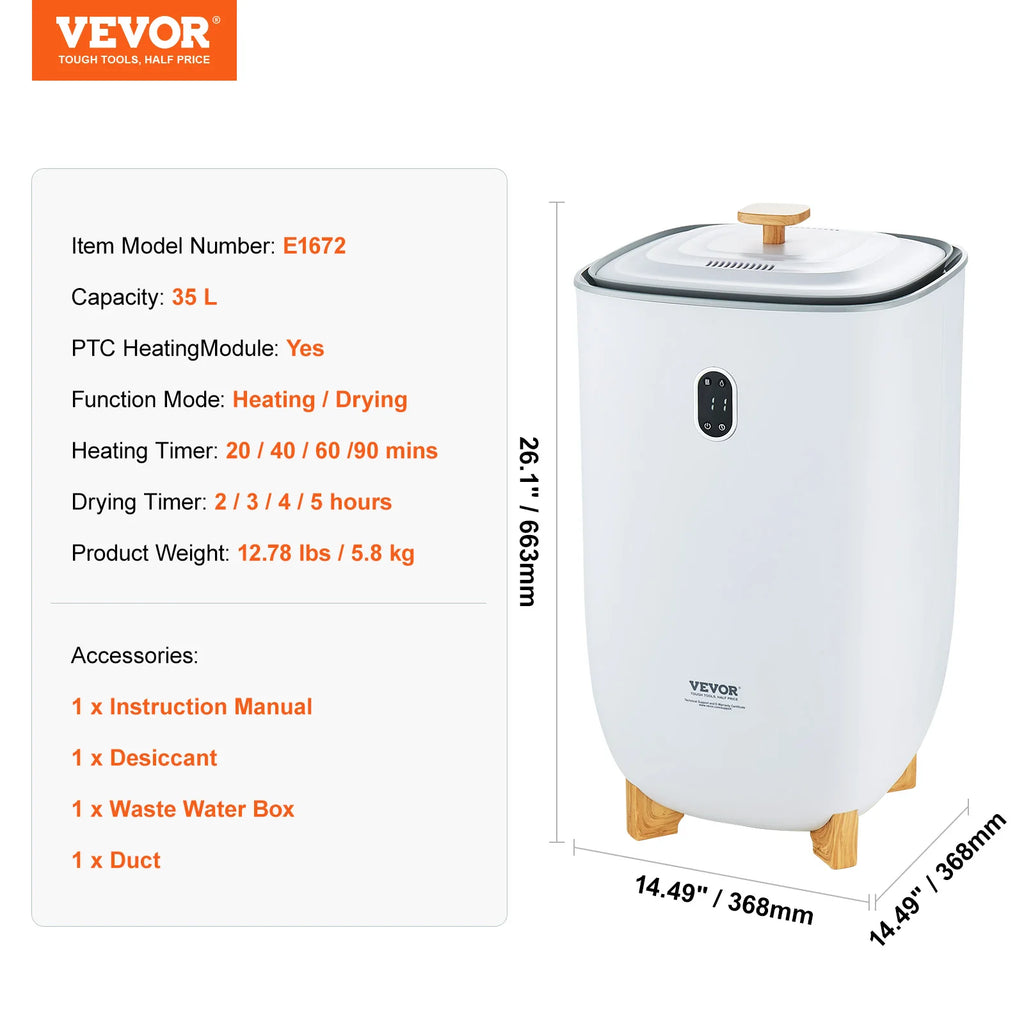 SucceBuy Towel Warmer 20L/25L/35L Towel Warmer Bucket with Auto Shut Off Child Lock LED Screen for Bathroom Spa Bathrobe Blanket