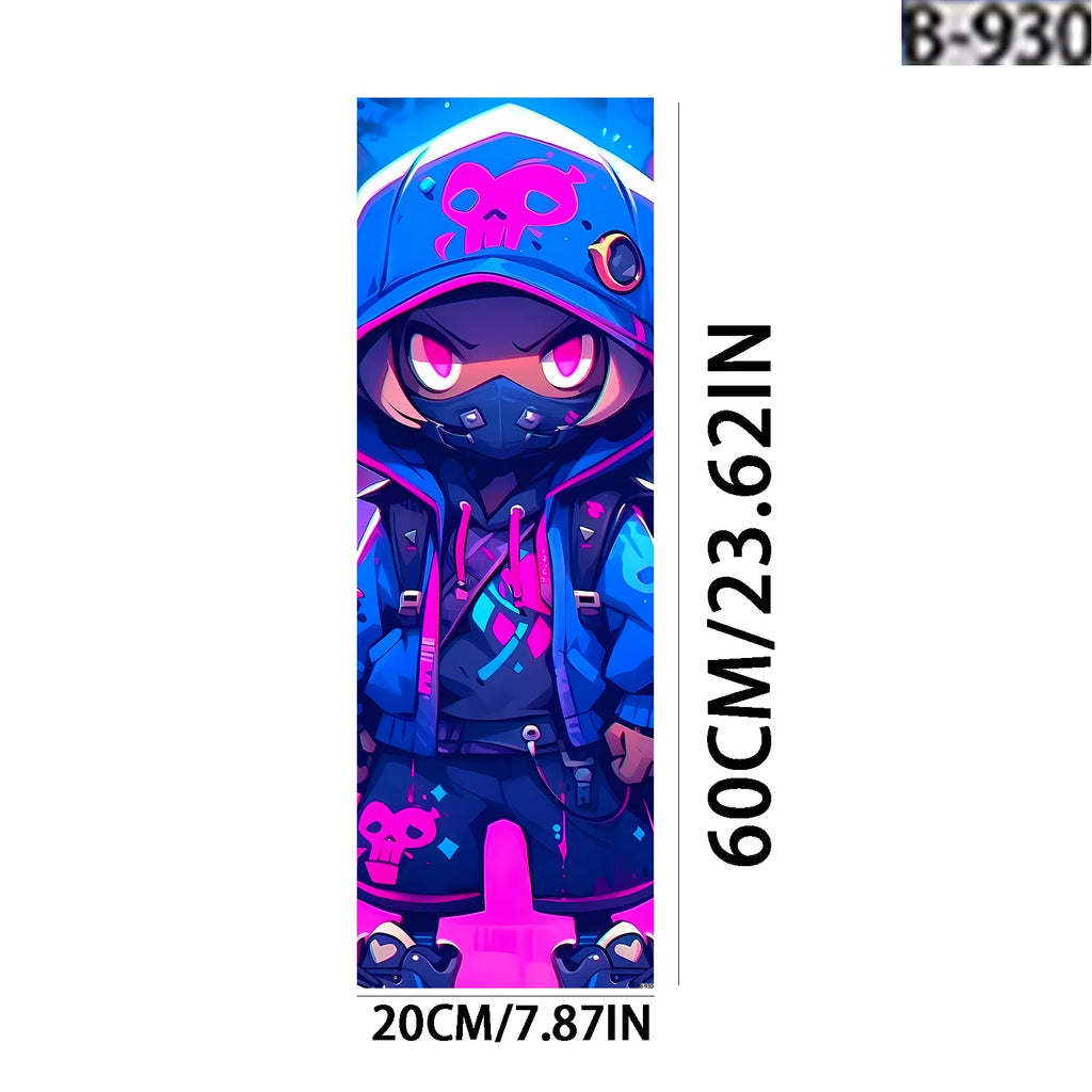 1 large colorful dark cute cool boy scooter sticker, scooter sticker, scooter DIY decorative sticker/skateboard body personalize