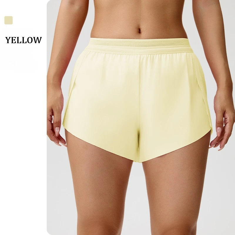 Breathable Fitness Shorts Women's Summer Cooling Tennis Yoga Pants Hidden Pocket Quick-drying Sports Fitness Shorts