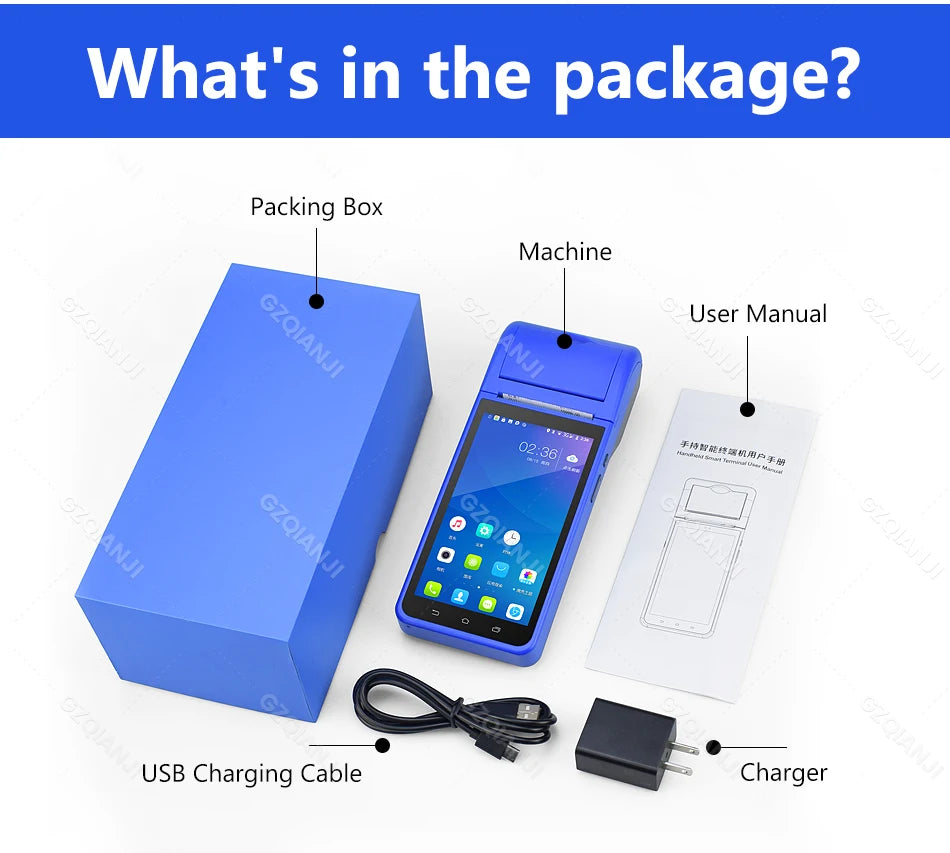 4G Android 13 / 8.1 Pos Terminal Wireless Handheld Printers 1D 2D Scanner Reader NFC Built-in 58mm Receipt Impressora Termica