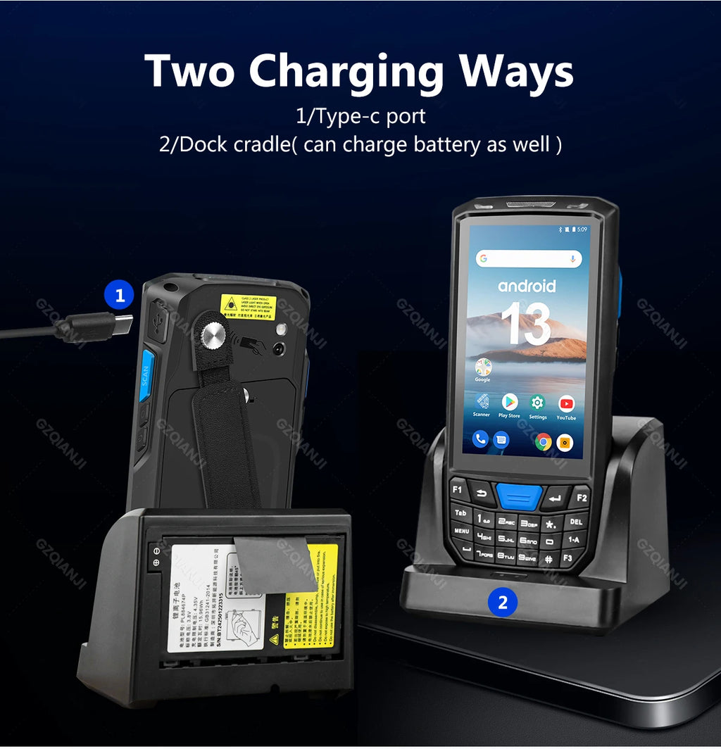 Android 13 PDA Rugged Handheld Terminal PDA Data Collector Honeywell 1D 2D QR Barcode Scanner Inventory Wireless 4G GPS POS PDA