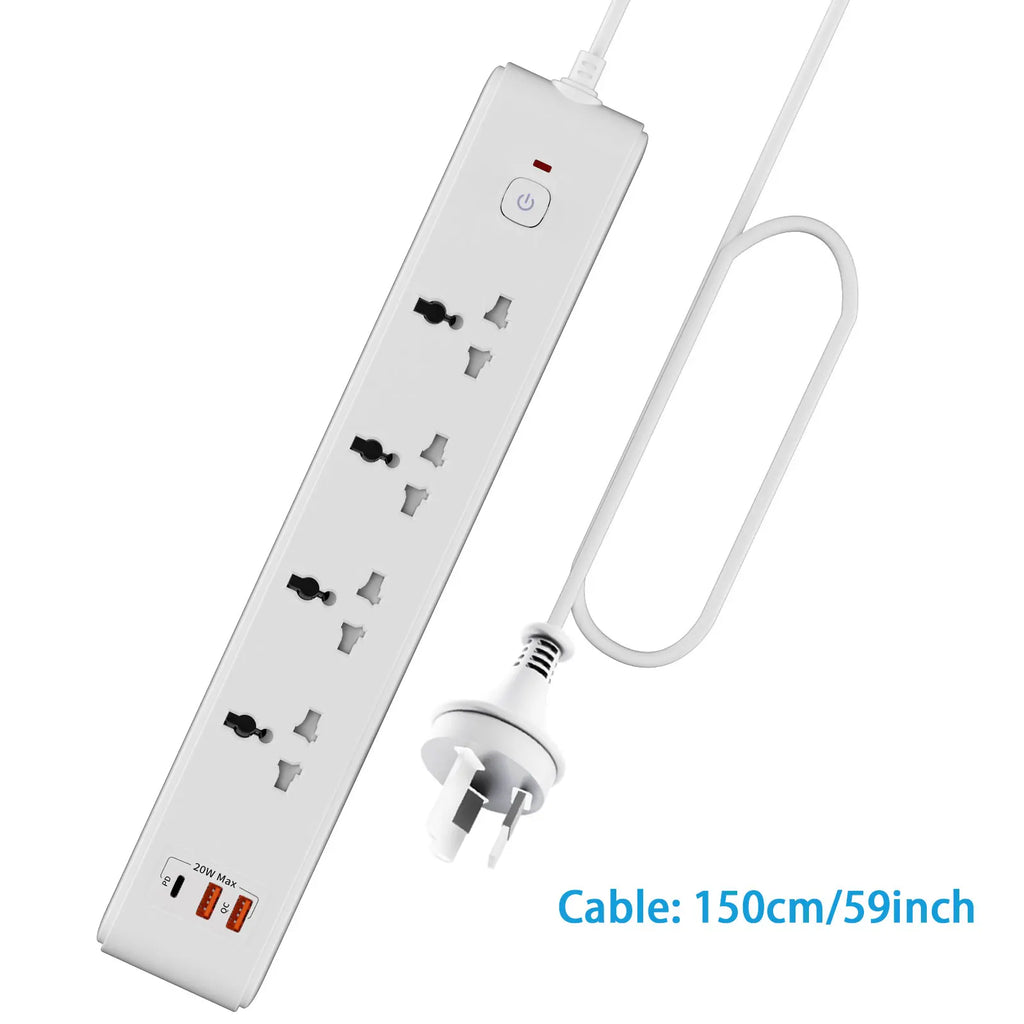 1pc white AU Wall mounted power socket extension with USB PD 20W fast charging Safety door design Suitable for home office use