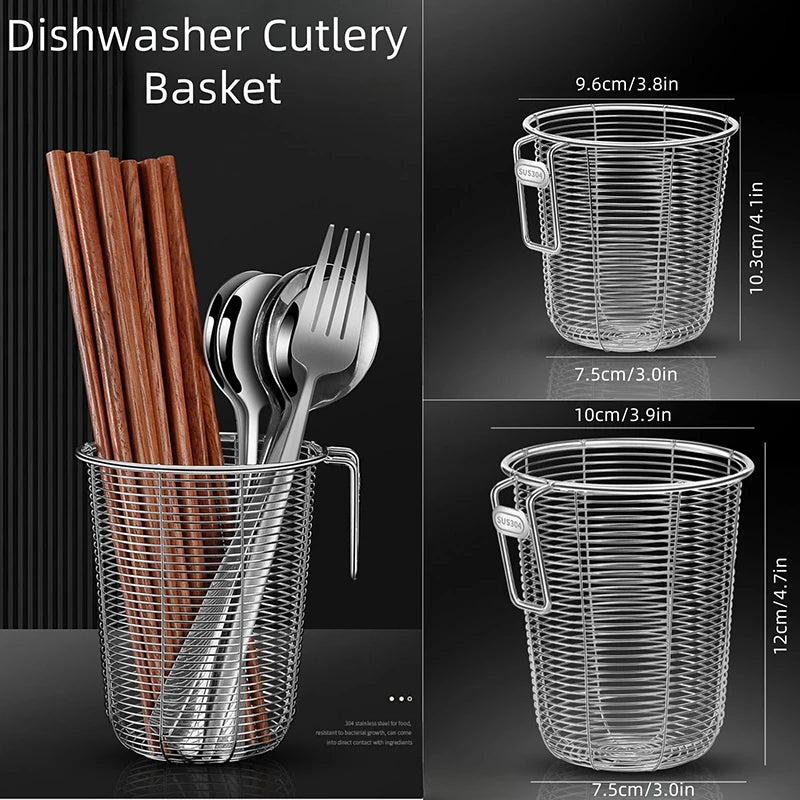 Kitchenism 304 Kitchen Chopstick Holder Organizer Hanging Wall Stainless Steel Tableware Drainer Fork Spoon Dishwasher Basket