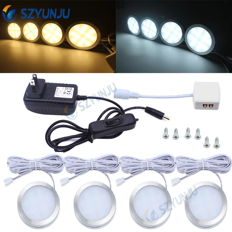 LED cabinet light 2W with DC 12V power adapter indoor lighting for under kitchen cabinet Home wardrobe Showcase lamp decor
