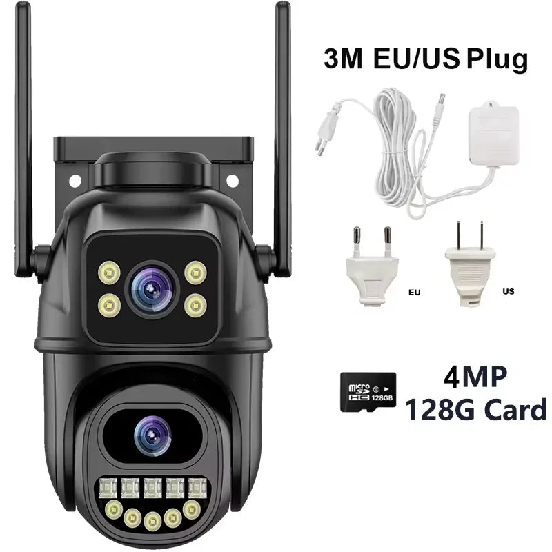 4K 8MP Security Camera 5X Zoom Dual Lens Dual Screen Outdoor WiFi Home Protection 6MP IP PTZ CCTV Video Surveillance Camera
