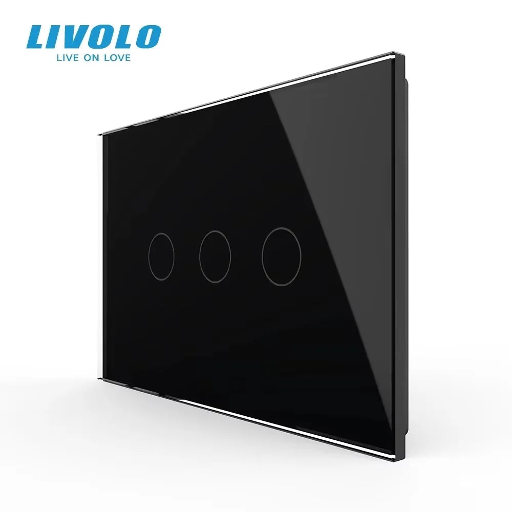 Livolo US/AU Standard Wall Touch Switch Crystal Glass Panel Touch Control Light Switch AC 110~250V/50~60Hz