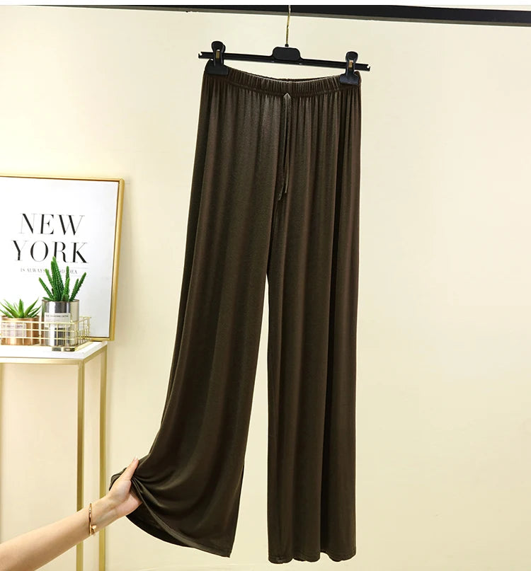 Modal Floor-Length Wide Leg Pants Loose Home Spwear  Color Versatile Casual Summer Thin Home Pants Women