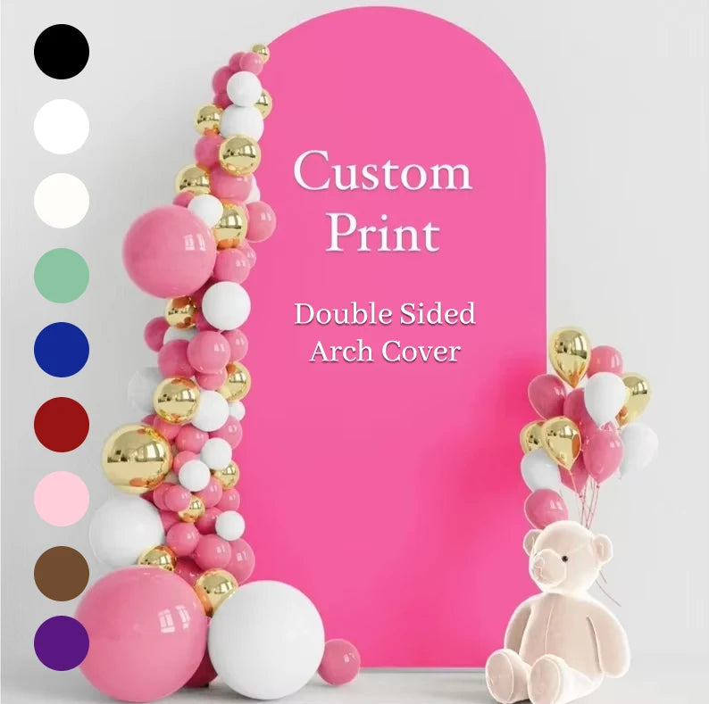 Mehofond Custom Arch Backdrop Cover Wedding Birthday Party Baby Shower Background Engagement White Decoration Photo Double-sided